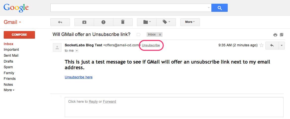 Interface de Désabonnement Gmail
