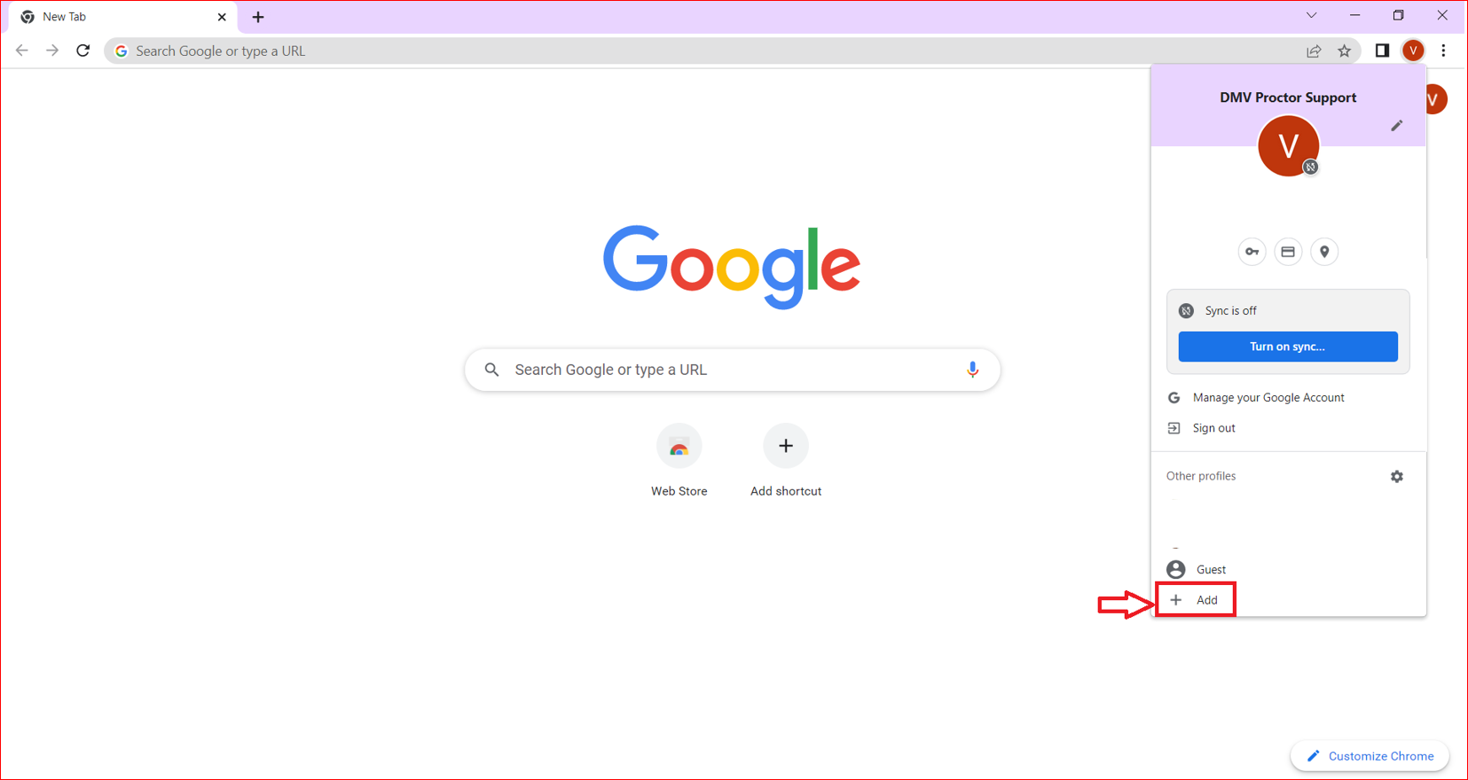 Creating a New Chrome Profile