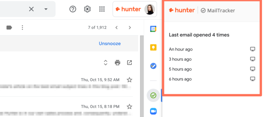 Hunter's Mailtracker Interface