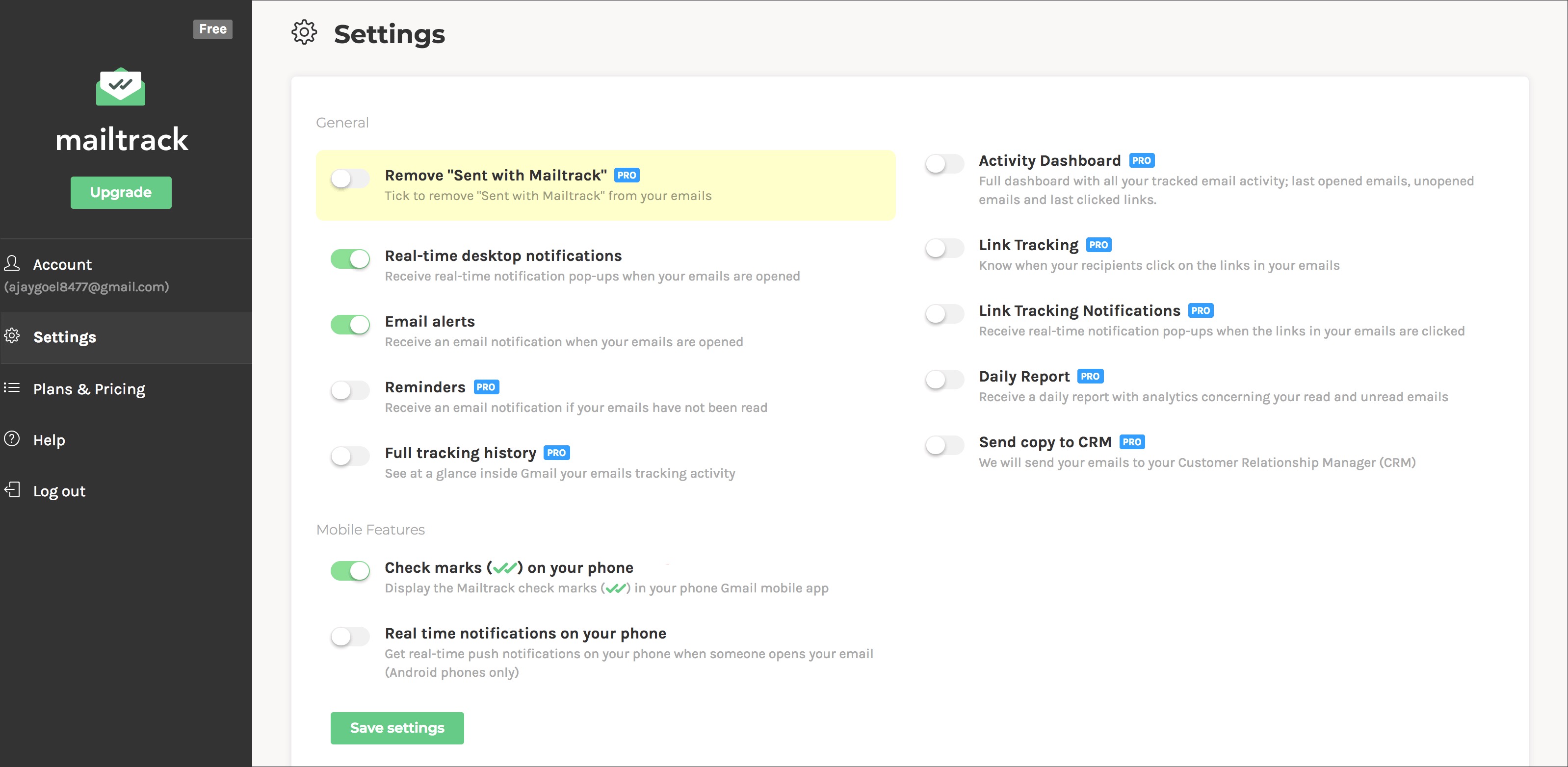 Mailtrack（MailSuite）のインターフェースと機能 - 詳細なEffiMail MailTracker vs Mailtrack比較UI