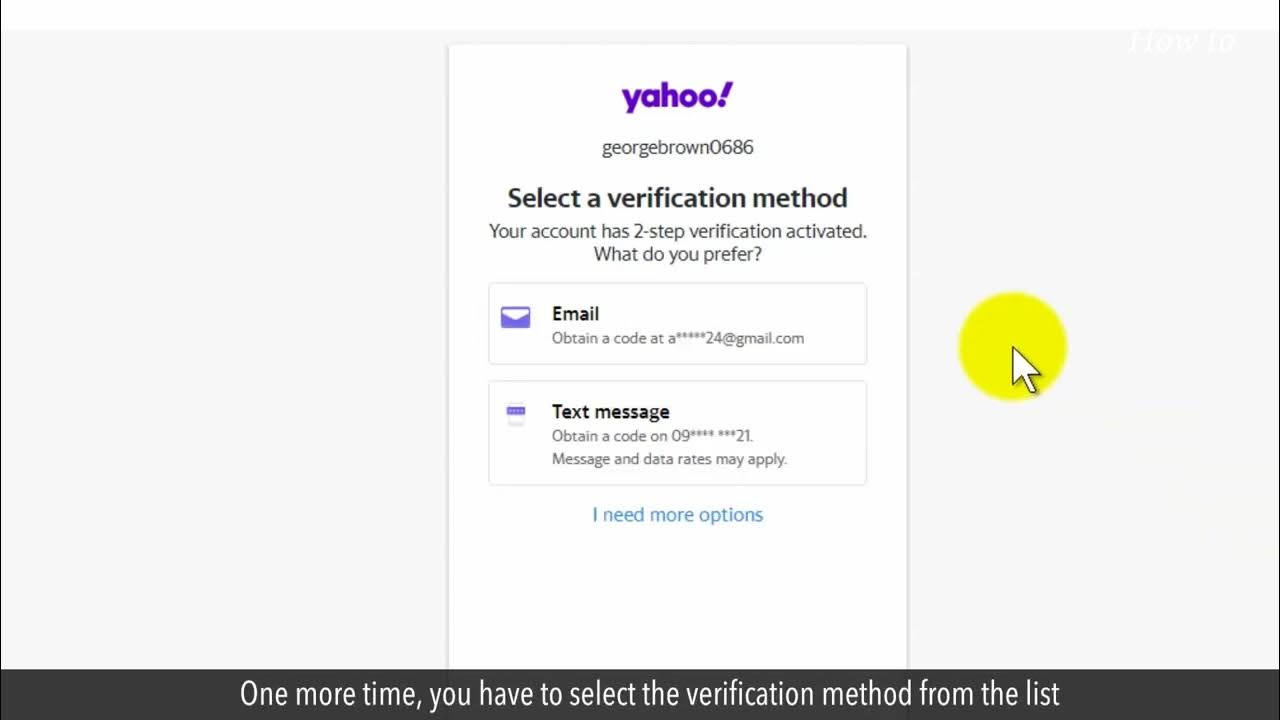 Processus de récupération Yahoo Mail