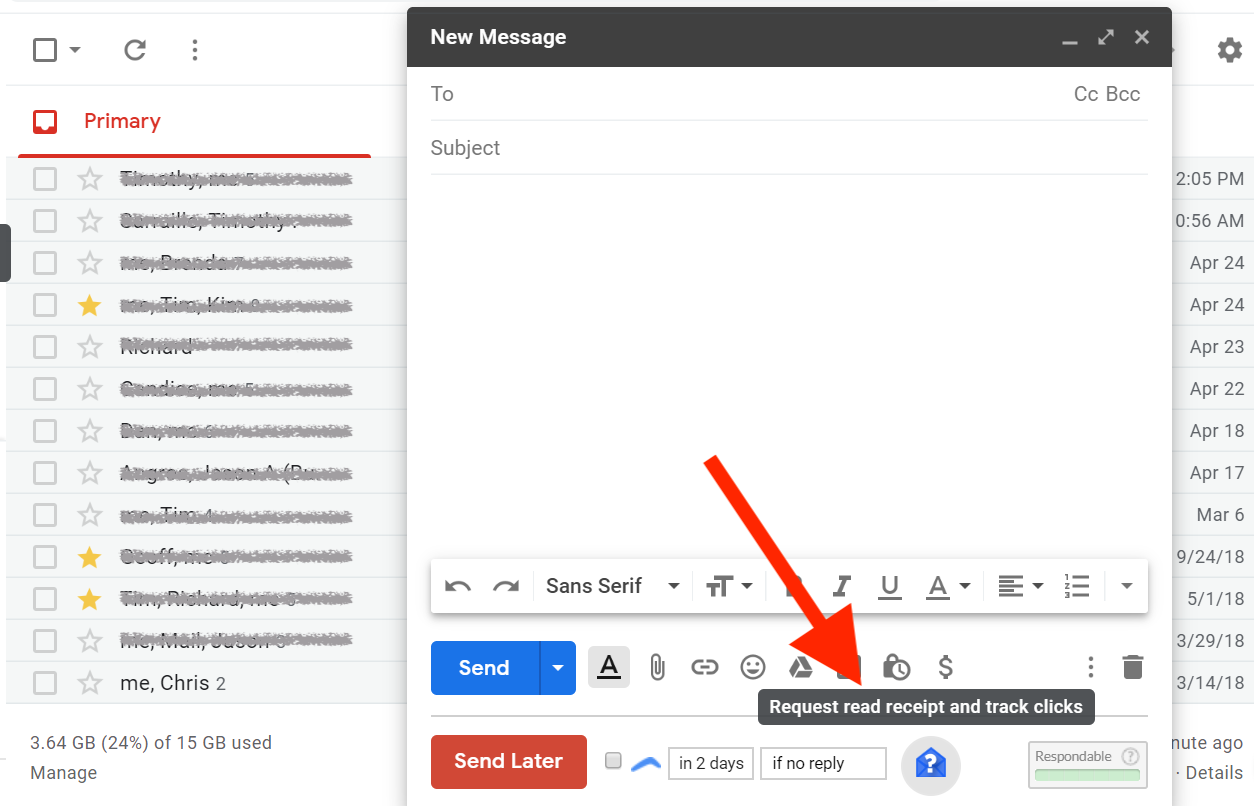 Requesting Gmail Read Receipts