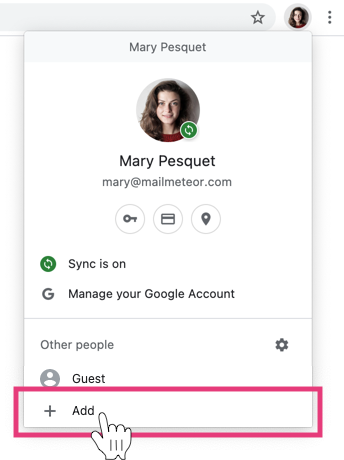 Adding a new Chrome profile