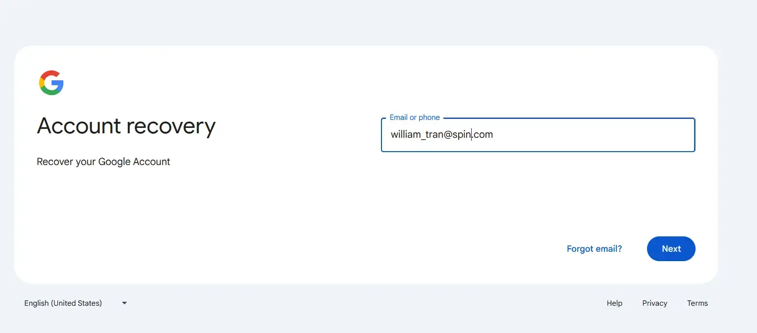 Configuration Email de Récupération