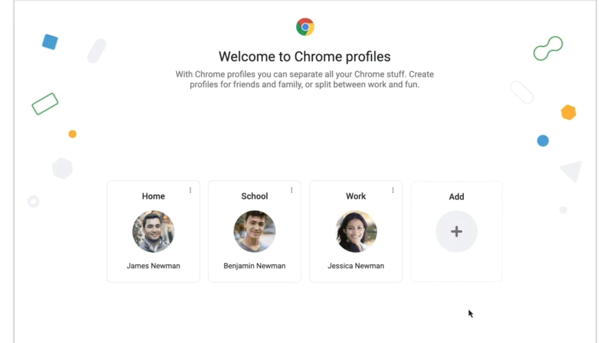Comparison of different account actions in Chrome