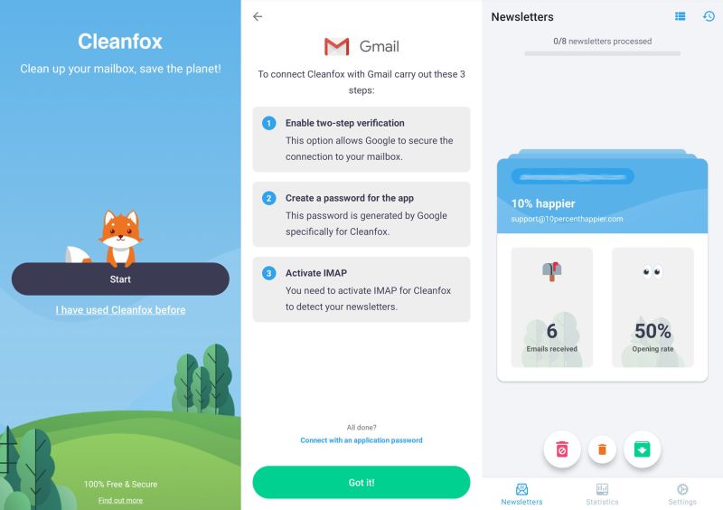 Interface CleanFox