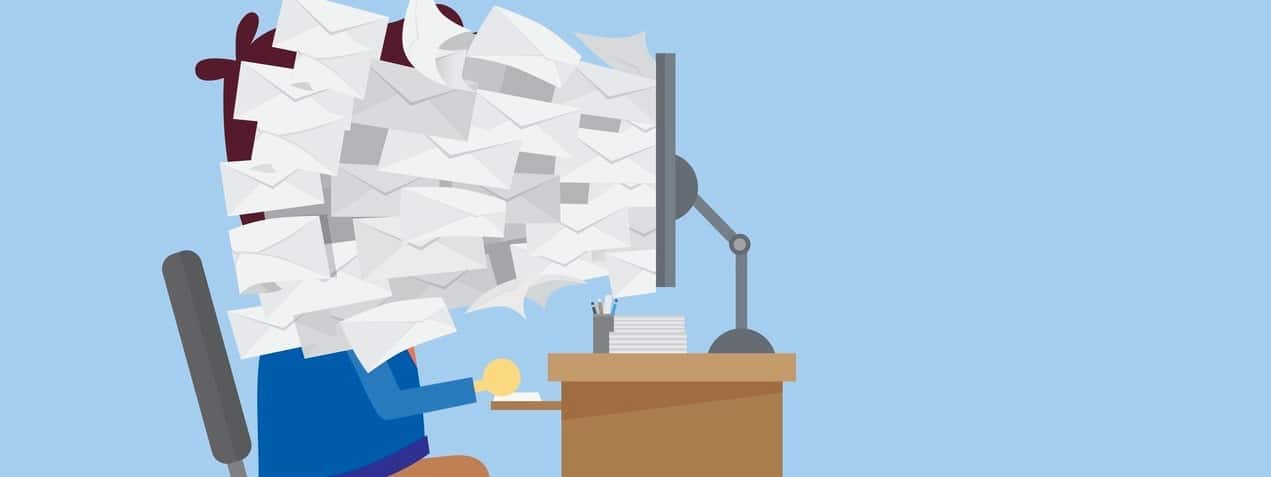 Boîte de réception débordante de messages