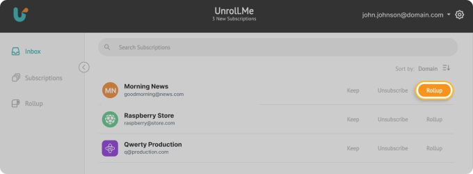 Gestion d'abonnements Unroll.me