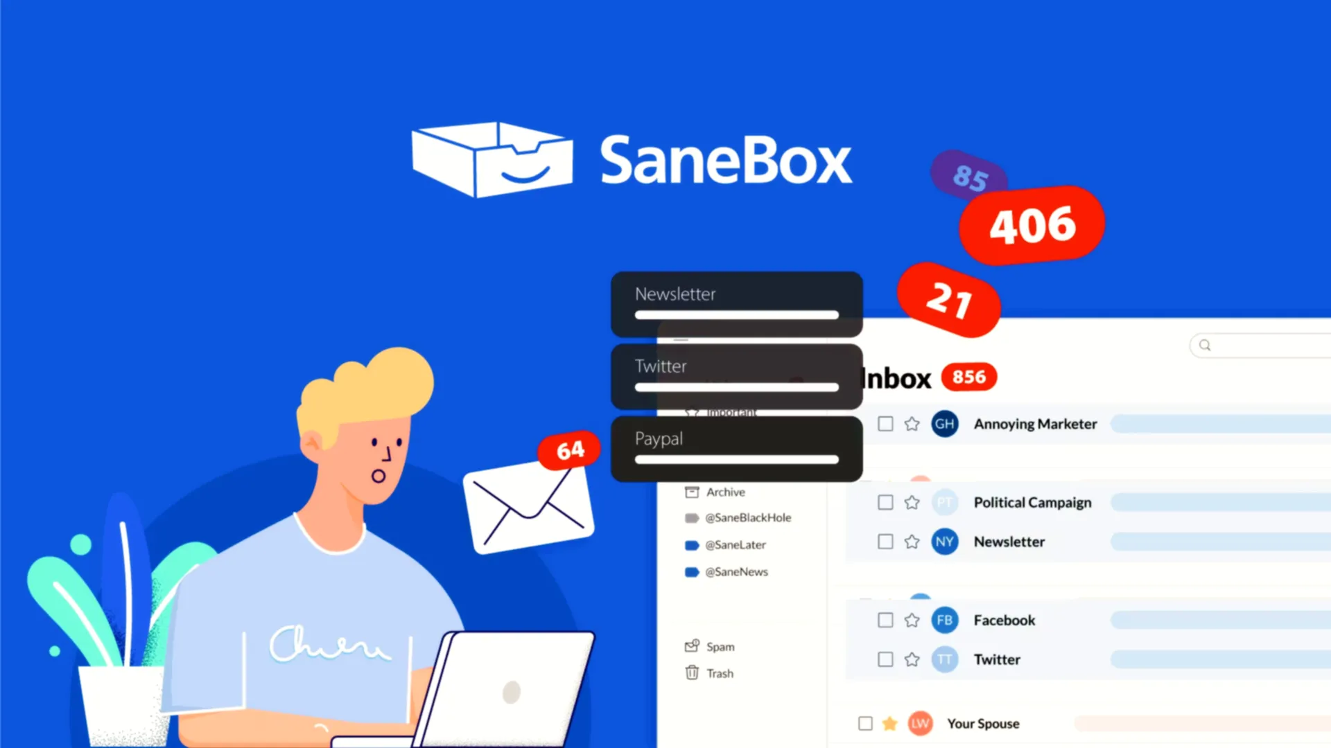 SaneBox AI Interface